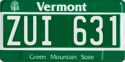 VT license plate ZUI631