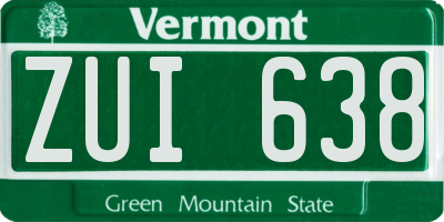 VT license plate ZUI638