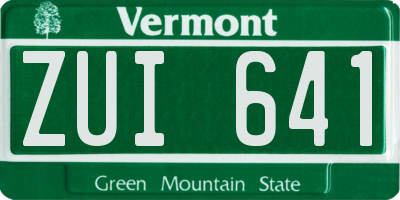 VT license plate ZUI641