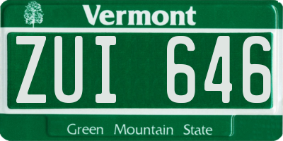 VT license plate ZUI646