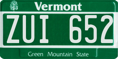 VT license plate ZUI652