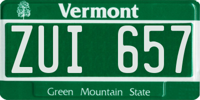VT license plate ZUI657