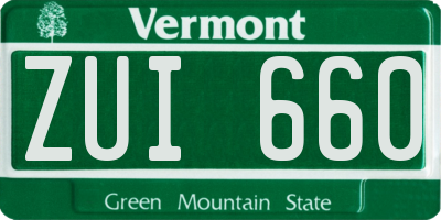 VT license plate ZUI660