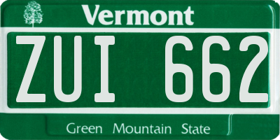 VT license plate ZUI662
