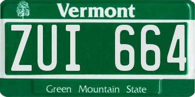 VT license plate ZUI664
