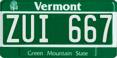 VT license plate ZUI667