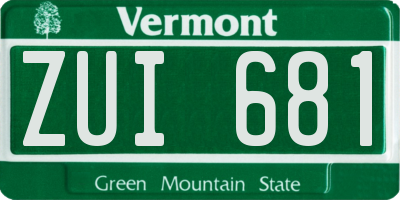 VT license plate ZUI681