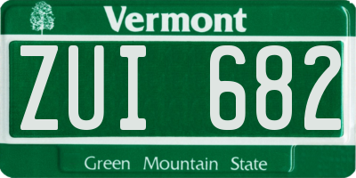 VT license plate ZUI682