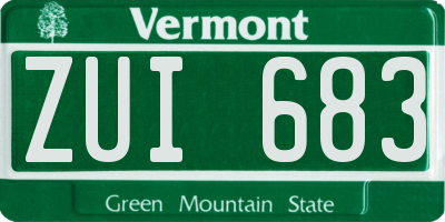 VT license plate ZUI683