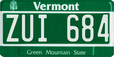 VT license plate ZUI684