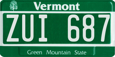 VT license plate ZUI687