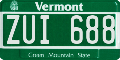 VT license plate ZUI688