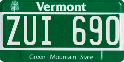 VT license plate ZUI690