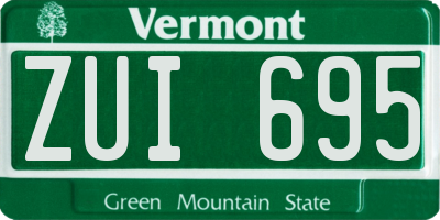 VT license plate ZUI695