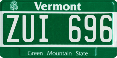 VT license plate ZUI696