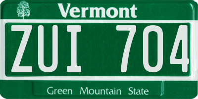 VT license plate ZUI704
