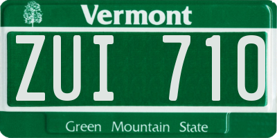 VT license plate ZUI710