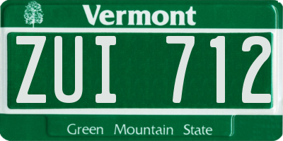 VT license plate ZUI712