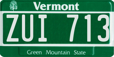 VT license plate ZUI713