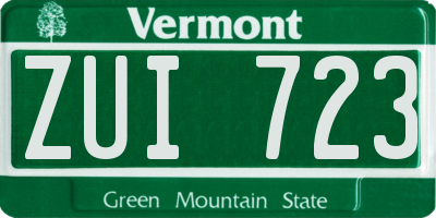 VT license plate ZUI723
