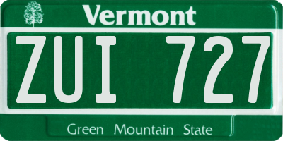 VT license plate ZUI727