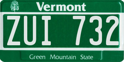 VT license plate ZUI732