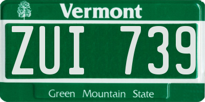 VT license plate ZUI739