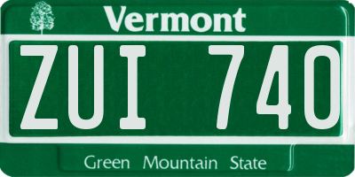 VT license plate ZUI740