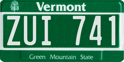 VT license plate ZUI741