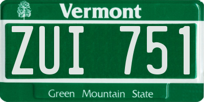 VT license plate ZUI751