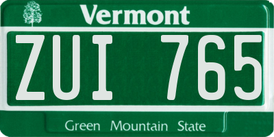 VT license plate ZUI765