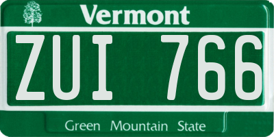 VT license plate ZUI766