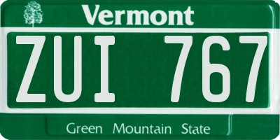 VT license plate ZUI767