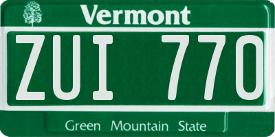 VT license plate ZUI770
