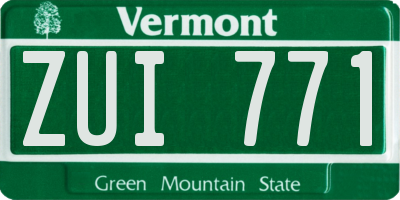 VT license plate ZUI771