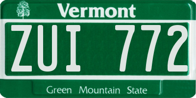 VT license plate ZUI772