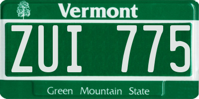 VT license plate ZUI775