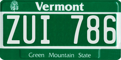 VT license plate ZUI786