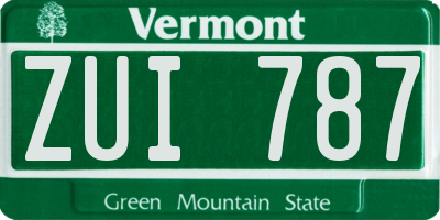VT license plate ZUI787