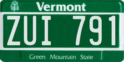 VT license plate ZUI791