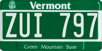 VT license plate ZUI797
