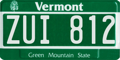 VT license plate ZUI812