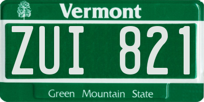VT license plate ZUI821