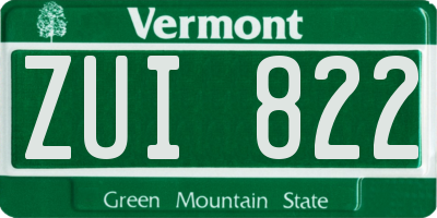 VT license plate ZUI822