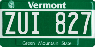 VT license plate ZUI827