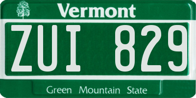 VT license plate ZUI829