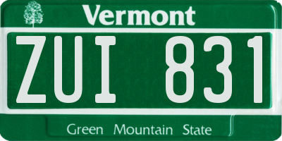 VT license plate ZUI831