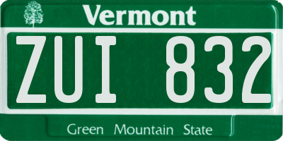 VT license plate ZUI832
