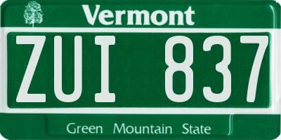 VT license plate ZUI837