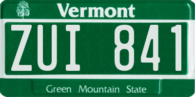 VT license plate ZUI841
